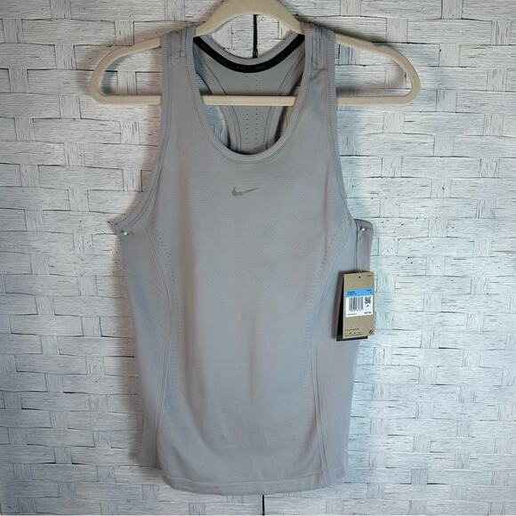 Nike Tops - NIKE Tank top razorback dri slim fit light gray activewear athleisure workout